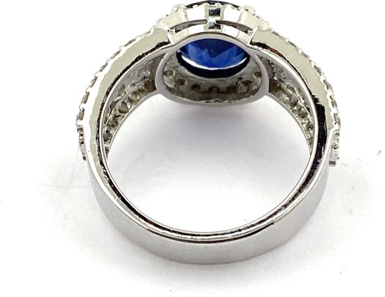Onbemand Eigenaardig Zogenaamd 18 karaat gouden ring met donkerblauwe saffier en briljant - Juwelier  Esfahan Rotterdam